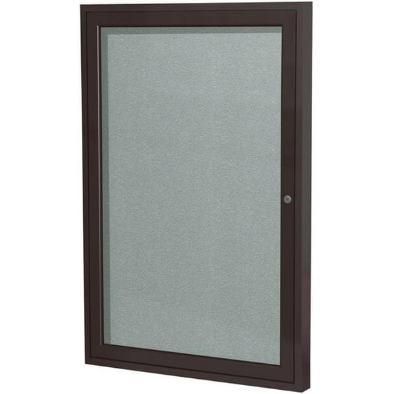 Ghent's Vinyl 36" x 36" 1 Door Enclosed Bulletin Board in Silver