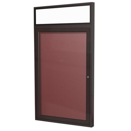 Ghent's Vinyl 36" x 36" 1 Door Enclosed Flannel Letterboard in Burgundy Red