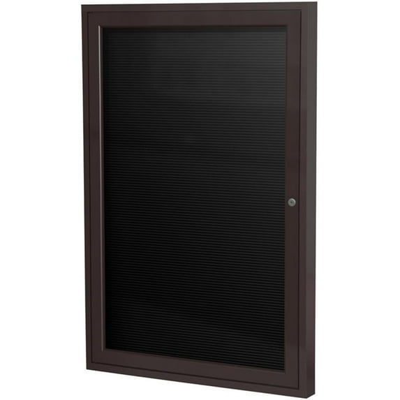 Ghent's Vinyl 36" x 36" 1 Door Enclosed Letterboard in Black