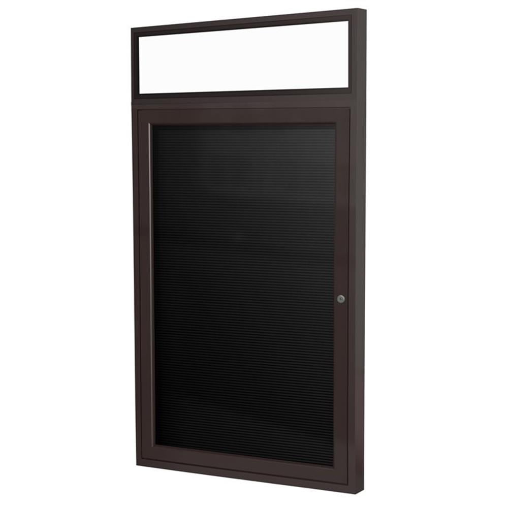 Ghent's Vinyl 36" x 36" 1 Door Enclosed Flannel Letterboard in Black