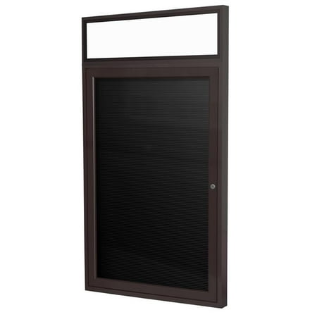 Ghent's Vinyl 36" x 36" 1 Door Enclosed Letterboard in Black