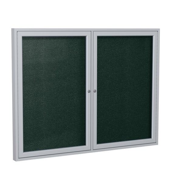 Ghent's Vinyl 36" x 48" 2 Door Enclosed Bulletin Board in Black