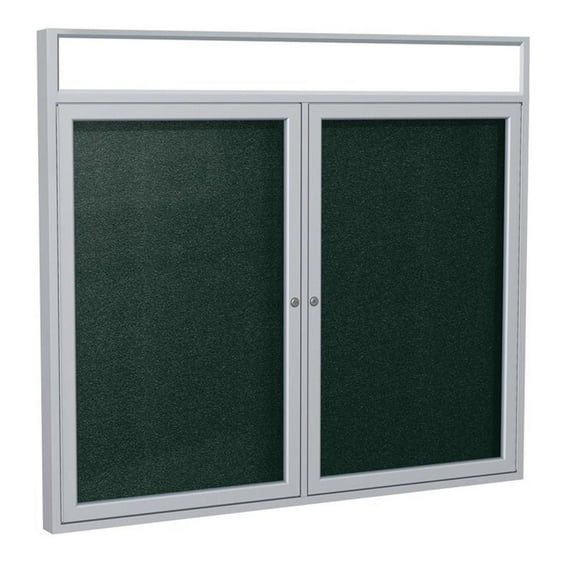 Ghent's Vinyl 36" x 48" 2 Door Enclosed Bulletin Board in Ebony Brown