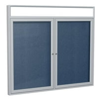 Ghent's Vinyl 36" x 48" 2 Door Enclosed Headliner Bulletin Board in Navy