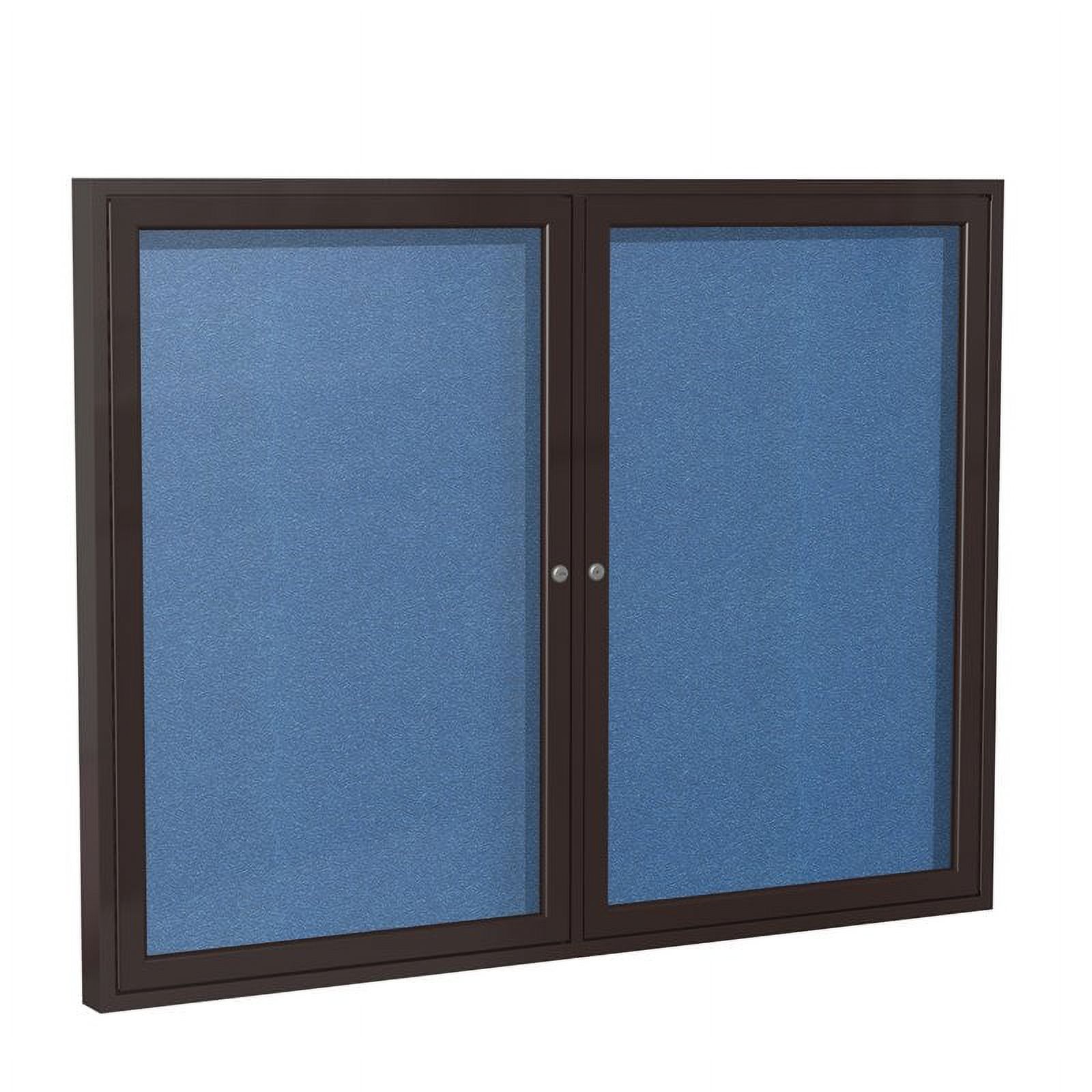 Ghent's Vinyl 36" x 48" 2 Door Enclosed Bulletin Board in Ocean Blue