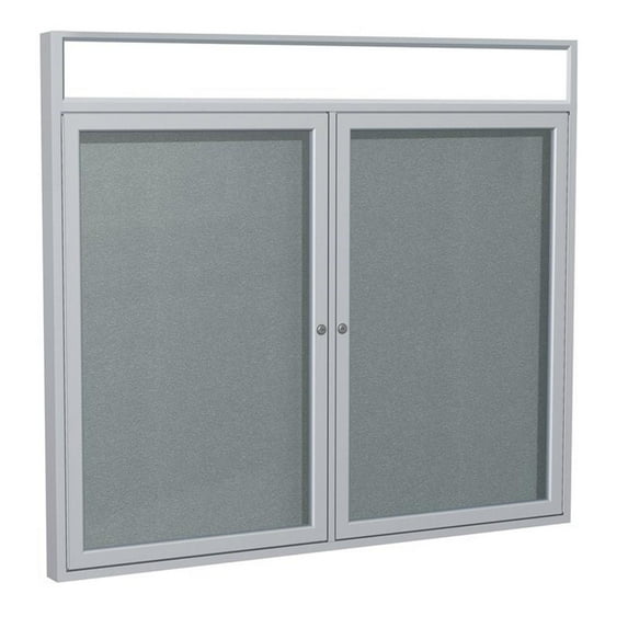 Ghent's Vinyl 36" x 48" 2 Door Enclosed Headliner Bulletin Board in Stone