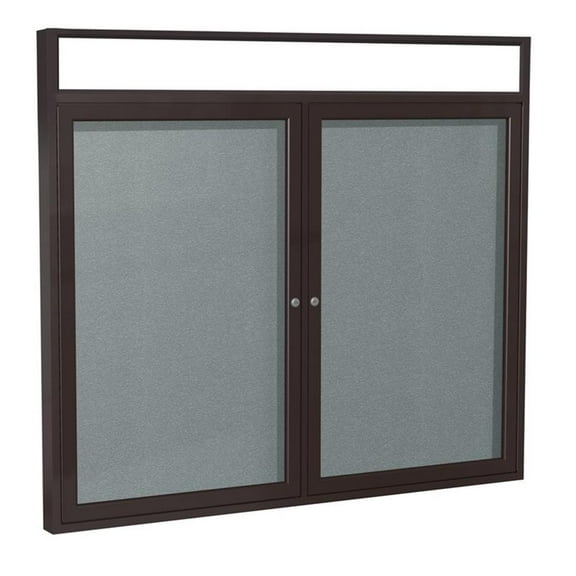 Ghent's Vinyl 36" x 48" 2 Door Enclosed Headliner Bulletin Board in Stone
