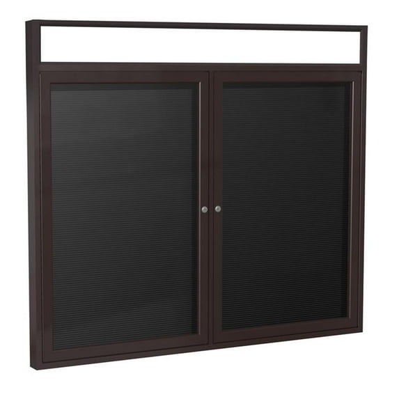 Ghent's Vinyl 36" x 48" 2 Door Enclosed Flannel Letterboard in Black