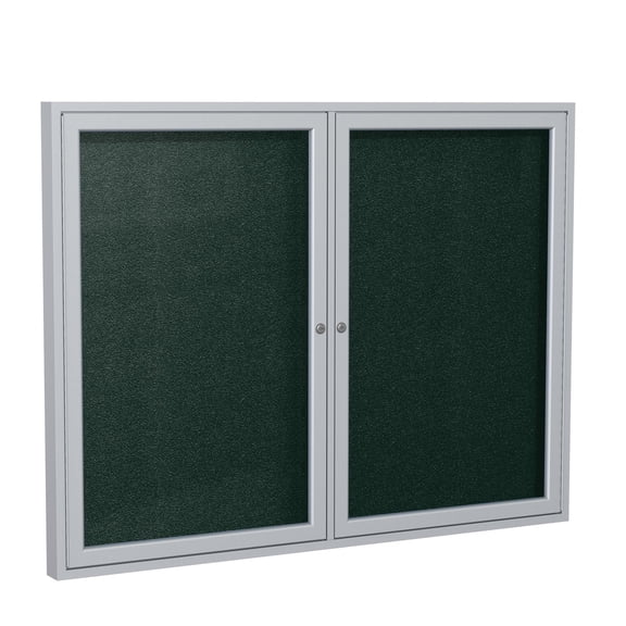 Ghent's Vinyl 36" x 60" 2 Door Enclosed Bulletin Board in Black