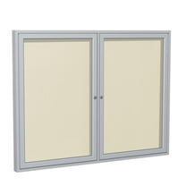Ghent's Vinyl 36" x 60" 2 Door Enclosed Bulletin Board in Ivory