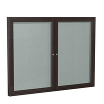 Ghent's Vinyl 36" x 60" 2 Door Enclosed Bulletin Board in Silver
