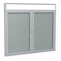 Ghent's Vinyl 36" x 60" 2 Door Enclosed Bulletin Board in Silver