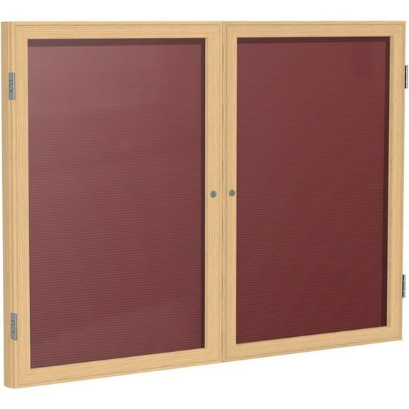 Ghent's Vinyl 36" x 60" 2 Door Enclosed Flannel Letterboard in Burgundy Red
