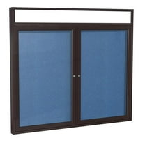 Ghent's Vinyl 36" x 60" 2 Door Enclosed Headliner Bulletin Board in Ocean Blue