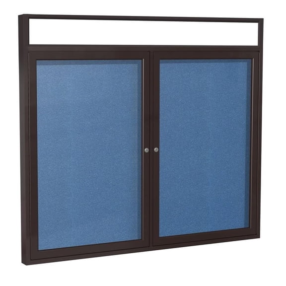 Ghent's Vinyl 36" x 60" 2 Door Enclosed Headliner Bulletin Board in Ocean Blue