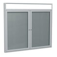 thumbnail image 1 of Ghent's Vinyl 36" x 60" 2 Door Enclosed Bulletin Board in Stone, 1 of 4