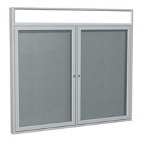 Ghent's Vinyl 36" x 60" 2 Door Enclosed Bulletin Board in Stone