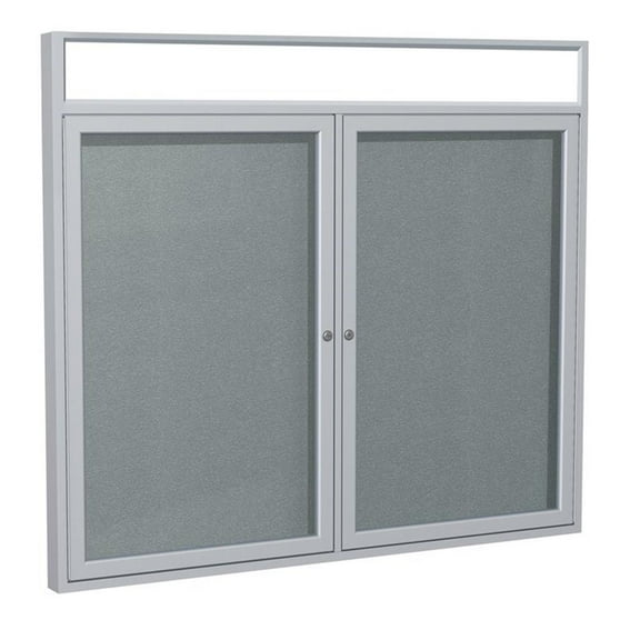 Ghent's Vinyl 36" x 60" 2 Door Enclosed Bulletin Board in Stone