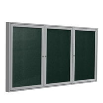 Ghent's Vinyl 36" x 72" 3 Door Enclosed Bulletin Board in Black