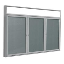 Ghent's Vinyl 36" x 72" 3 Door Enclosed Bulletin Board in Stone
