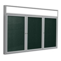 Ghent's Vinyl 36" x 72" 3 Door Enclosed Bulletin Board in Ebony Brown