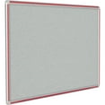 thumbnail image 1 of Ghent's Vinyl 4' x 12' Bulletin Board with Red Trim in Gray, 1 of 3