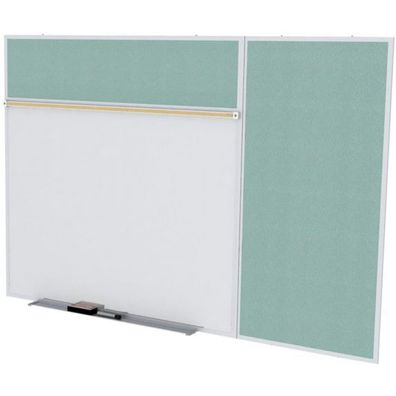 Ghent's Vinyl 4' x 16' Bulletin & Mag. Whiteboard B-Set in Stone