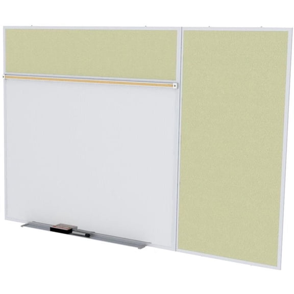 Ghent's Vinyl 4' x 6' Bulletin & Magnetic Whiteboard B-Set in Caramel