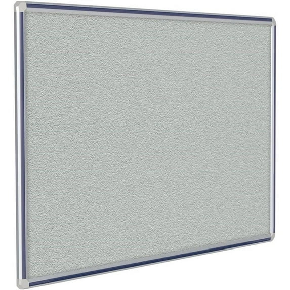 Ghent's Vinyl 4' x 6' DecoAurora Bulletin Board with Navy Blue Trim in Gray