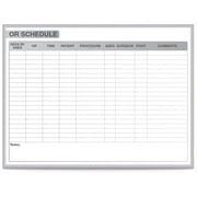 Ghent's Vinyl 4' x 6' Hospital OR Schedule Mag. Whiteboard in Gray