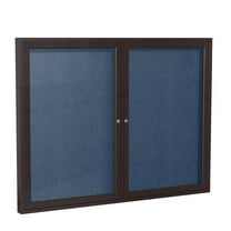 Ghent's Vinyl 48" x 60" 2 Door Enclosed Bulletin Board in Navy