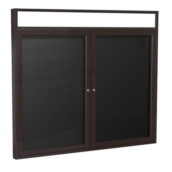 Ghent's Vinyl 48" x 60" 2 Door Enclosed Letterboard in Black