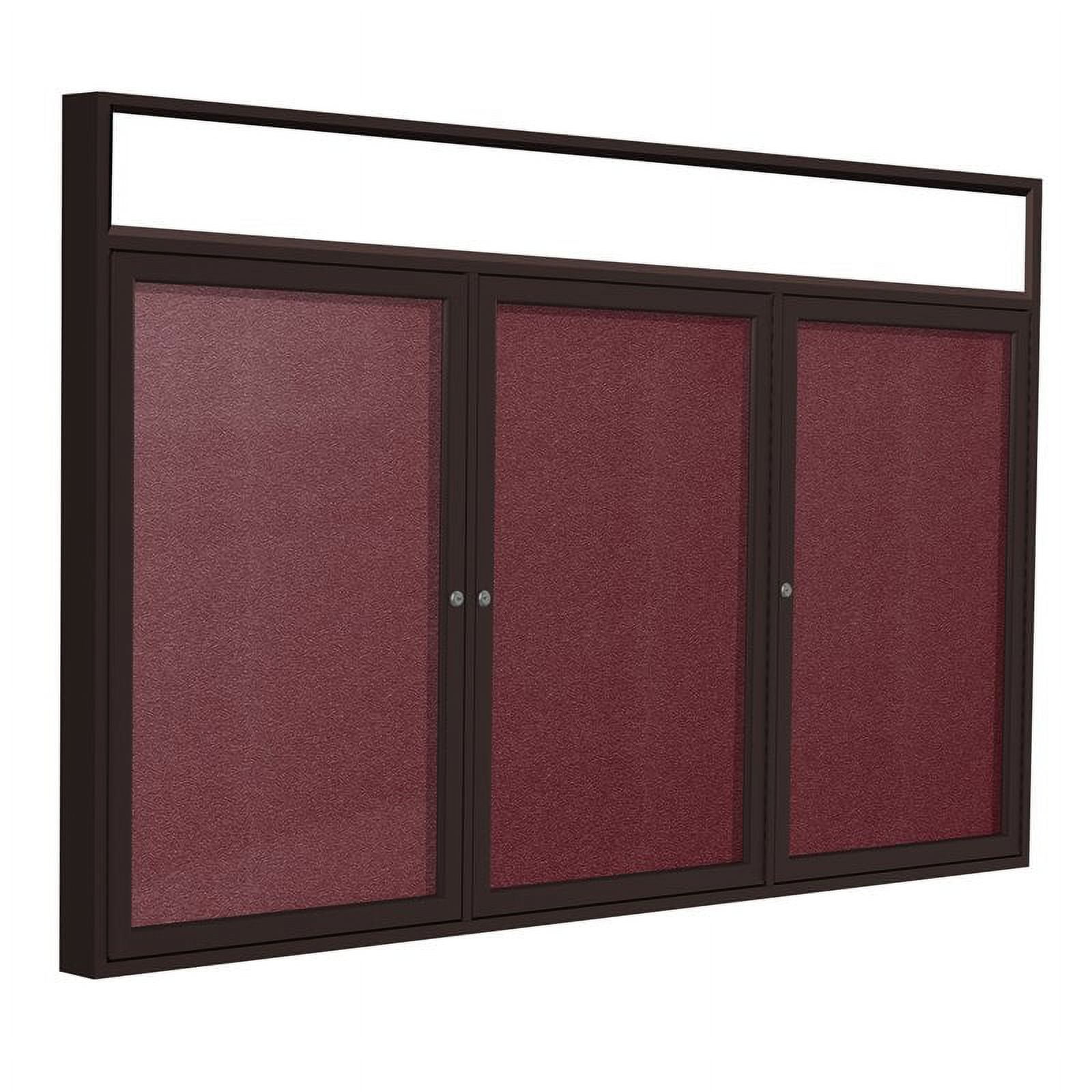 Ghent's Vinyl 48" x 72" 3 Door Enclosed Bulletin Board in Berry Red