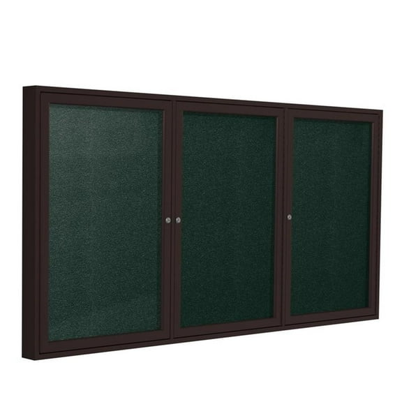 Ghent's Vinyl 48" x 72" 3 Door Enclosed Bulletin Board in Black