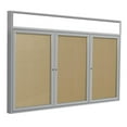 thumbnail image 1 of Ghent's Vinyl 48" x 72" 3 Door Enclosed Bulletin Board in Caramel, 1 of 4