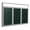thumbnail image 1 of Ghent's Vinyl 48" x 72" 3 Door Enclosed Headliner Bulletin Board in Ebony Brown, 1 of 4