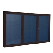 Ghent's Vinyl 48" x 72" 3 Door Enclosed Bulletin Board in Navy