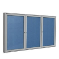 Ghent's Vinyl 48" x 72" 3 Door Enclosed Bulletin Board in Ocean Blue
