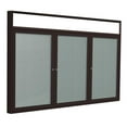 thumbnail image 1 of Ghent's Vinyl 48" x 72" 3 Door Enclosed Headliner Bulletin Board in Silver, 1 of 3