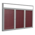 thumbnail image 1 of Ghent's Vinyl 48" x 96" 3 Door Enclosed Bulletin Board in Berry Red, 1 of 4