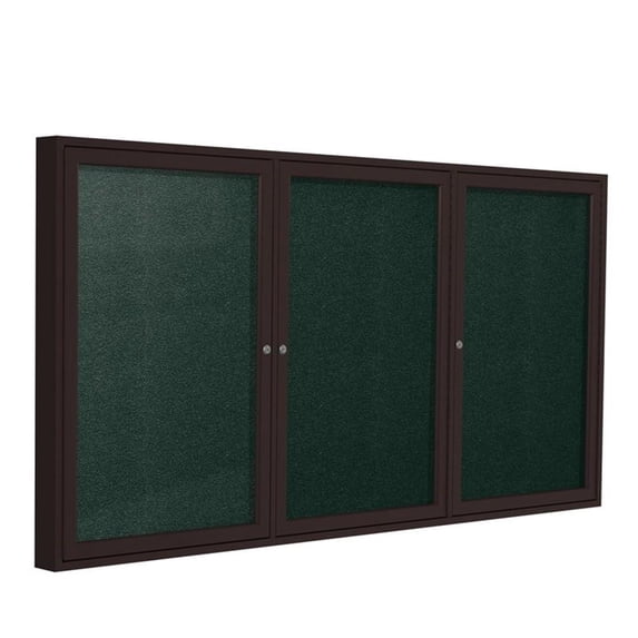 Ghent's Vinyl 48" x 96" 3 Door Enclosed Bulletin Board in Black
