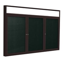 Ghent's Vinyl 48" x 96" 3 Door Enclosed Bulletin Board in Ebony Brown