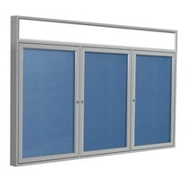 Ghent's Vinyl 48" x 96" 3 Door Enclosed Headliner Bulletin Board in Ocean Blue