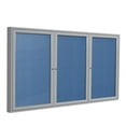 thumbnail image 1 of Ghent's Vinyl 48" x 96" 3 Door Enclosed Bulletin Board in Ocean Blue, 1 of 5