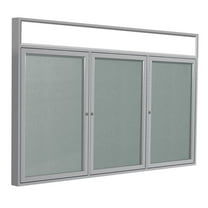 Ghent's Vinyl 48" x 96" 3 Door Enclosed Headliner Bulletin Board in Silver