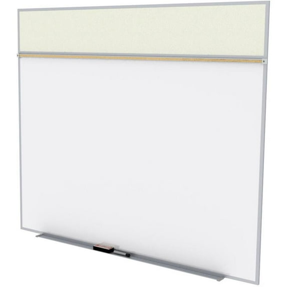 Ghent's Vinyl 5' x 10' Bulletin & Magnetic Whiteboard A-Set in Ivory