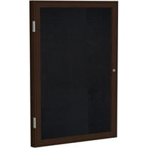 Ghent's Wood 24" x 18" 1 Door Enclosed Bulletin Board in Black