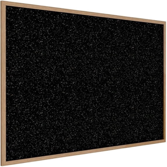 Ghent's Wood 3' x 4' Rubber Bulletin Board with Wood Frame in Speckled Tan