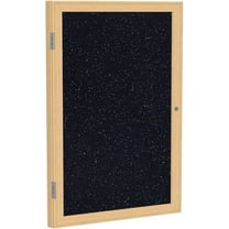 Ghent's Wood 36" x 24" 1 Door Enclosed Rubber Bulletin Board in Multi-Color
