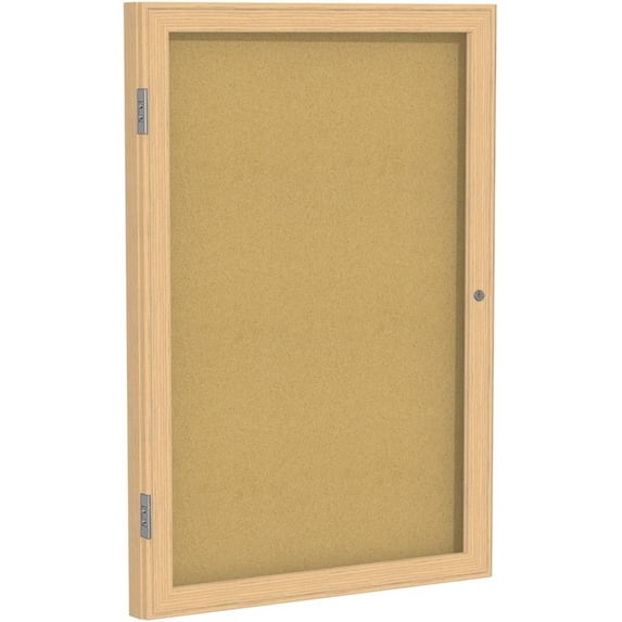 Ghent's Wood 36" x 30" 1 Door Enclosed Bulletin Board in Natural